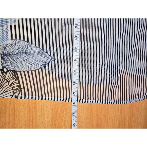 Vince Camuto Maxi Dress Medium Striped Floral Sundress Side Slit Artsy Classic - Picture 6 of 15